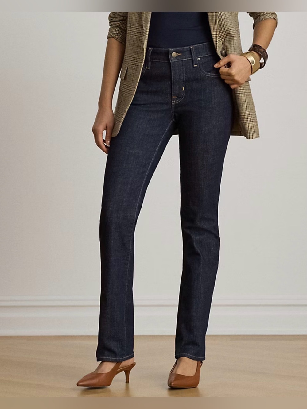 Lauren Ralph Lauren Women’s Size 10 Mid Rise Straight Leg Dark Wash Denim Jeans - Picture 12 of 12